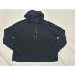 FLX Wander Lightweight Hoodie Womens Size L Black Heather Soft Cozy Casual Layer